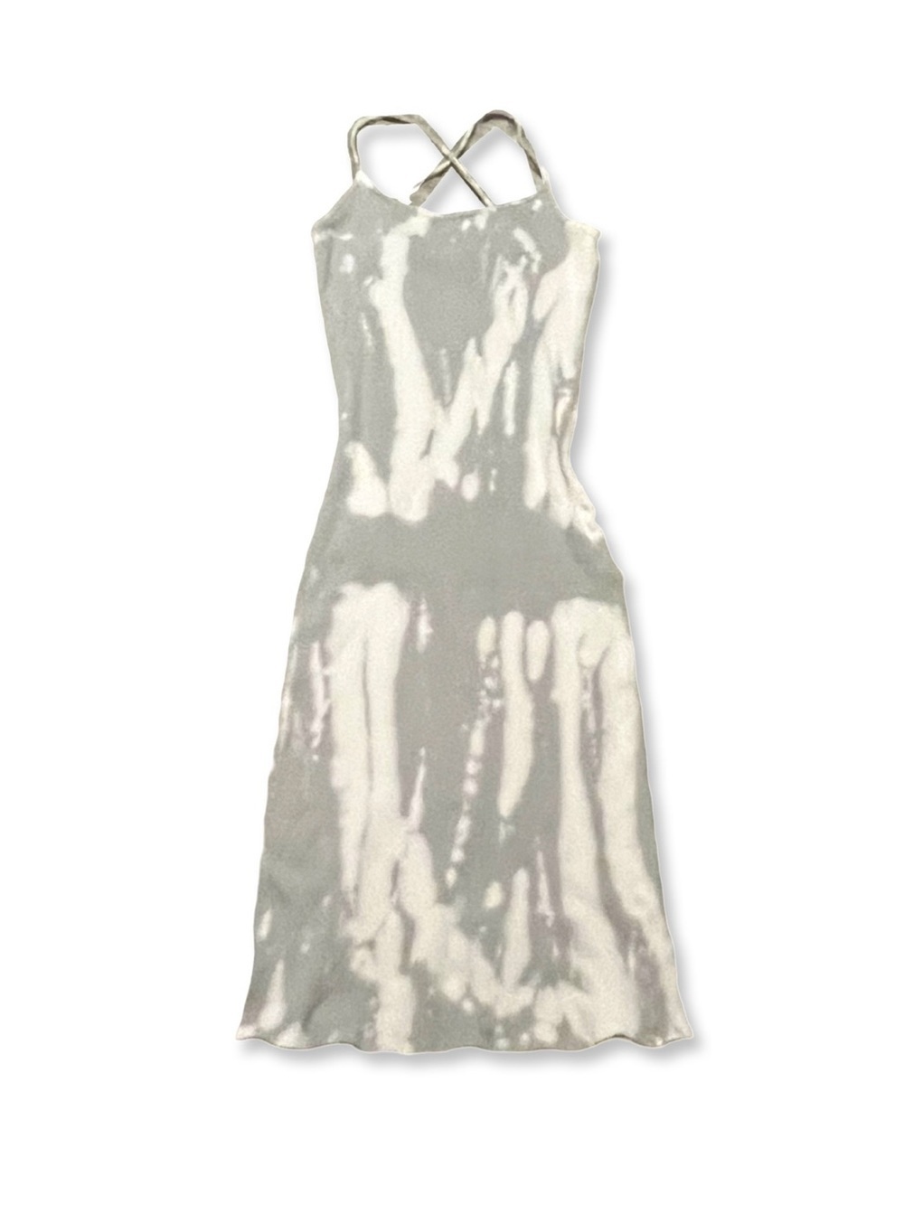 Neutral Tie Dye midi Dress | Criss Cross Strap in tan & White | size M/L NWOT